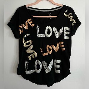 NY&C Short-Sleeve T-shirt ‘Love’  100% Cotton Size XS
